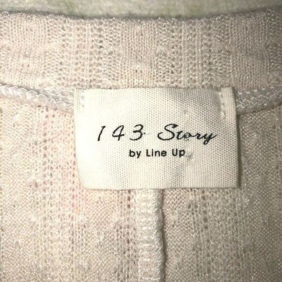 143 Story Womens Size Medium Knit Top Mixed Media Balloon Sleeve Sweater Top - Picture 3 of 9